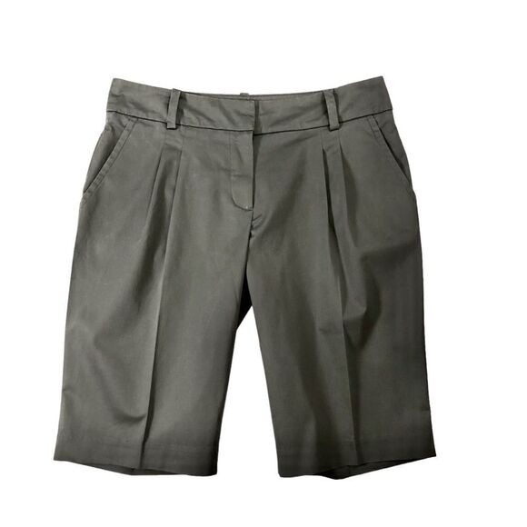 Trina Turk Womens Bermuda Shorts Pleated Front Grey Size 8 - Picture 1 of 9